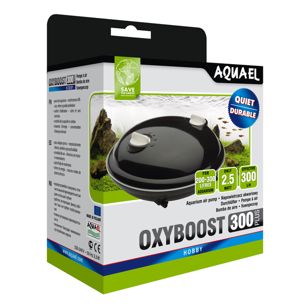 Компрессор AQUAEL OXYBOOST 300 plus для аквариума 200 - 300 л (300 л/ч, 2 канала, регулируемый)