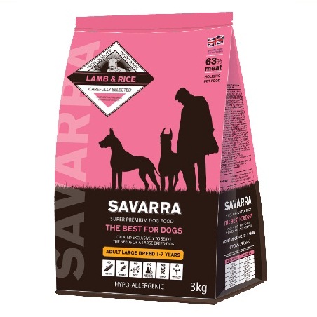 SAVARRA Adult Large Breed для собак крупных пород ягненок/рис 3кг 5649031