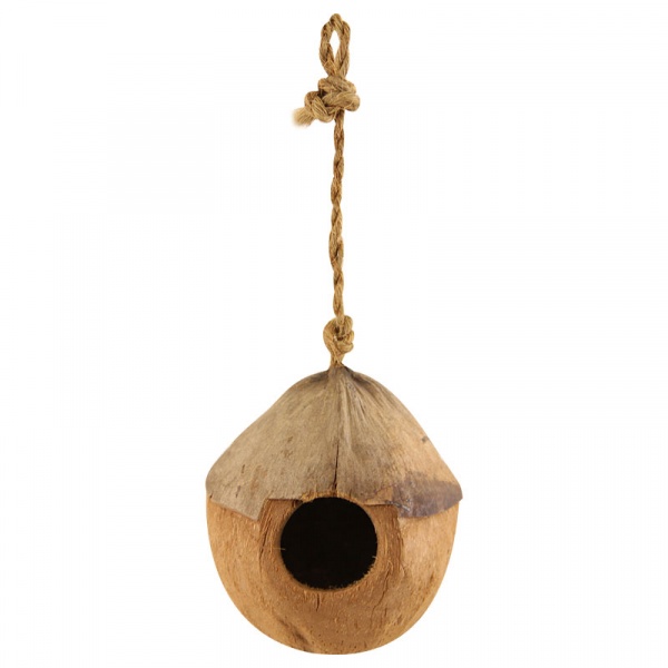 Домик NATURAL для птиц из кокоса &quot;Бунгало&quot;, 100-130мм
