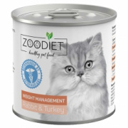 Zoodiet консервы 240г для кошек С кроликом и индейкой (контроль веса) для кошек и котят купить в Новосибирске на сайте зоомагазина Два друга