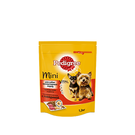 PEDIGREE® для взрослых собак миниатюрных пород, полнорационный корм с говядиной 1,2 кг