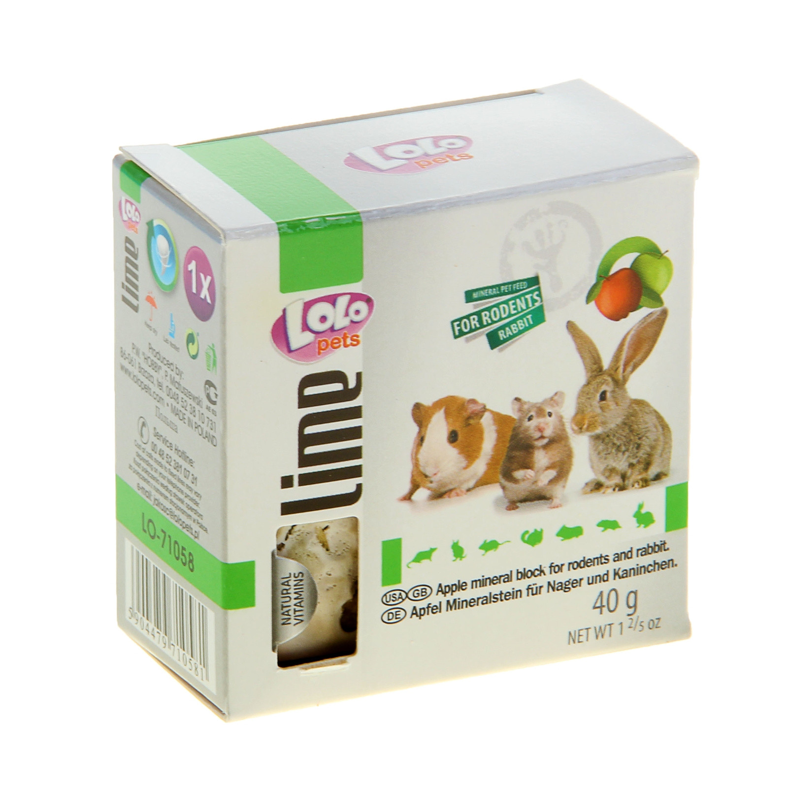 LoLo Pets минеральный камень для грызунов и кроликов 40г яблоко купить в Новосибирске в ЗООмагазине Два друга