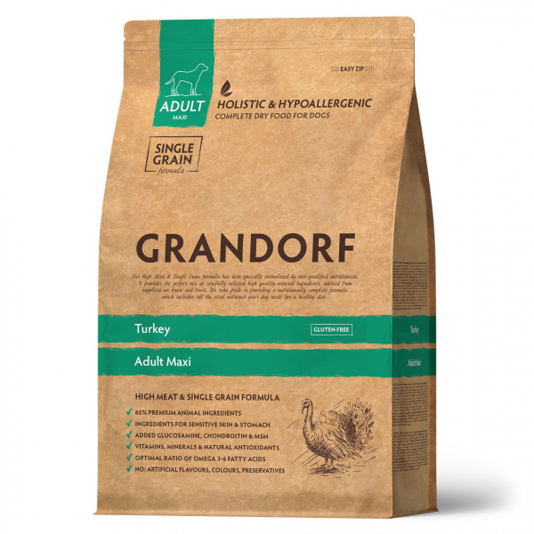 GRANDORF MAXI Turkey 10кг (индейка для крупных пород)