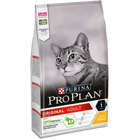 Сухой корм Purina Pro Plan для взрослых кошек от 1 года, с курицей, Пакет, 1,5кг