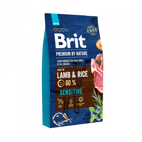 BRIT PREMIUM by Nature  для собак с чувствительным пищеварением Ягненок/рис 8кг