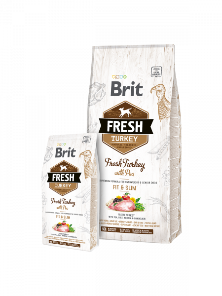 BRIT FRESH для собак Индейка/горох контроль веса 12 кг