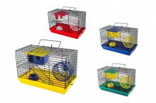 Клетка для грызунов "ECO" мини с этажом (дом,миска,колесо) 27*15*h16см для грызунов