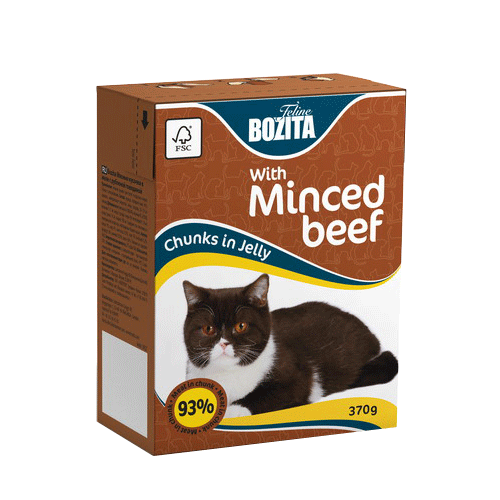 BOZITA Tetra Pac кусочки в желе с рубленой говядиной для кошек 370 гр