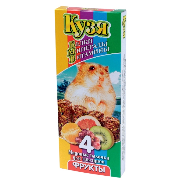 КУЗЯ палочки для грызунов БМВ Фрукты(4 шт)