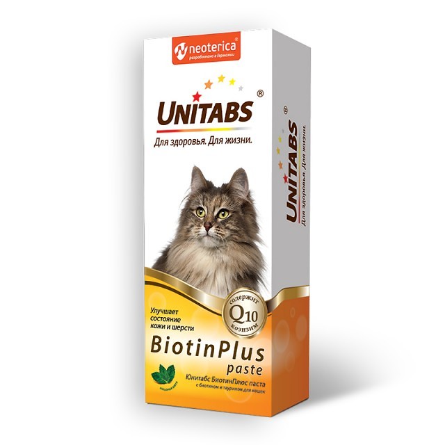 Unitabs паста BiotinPlus c Q д/кошек 120мл U305