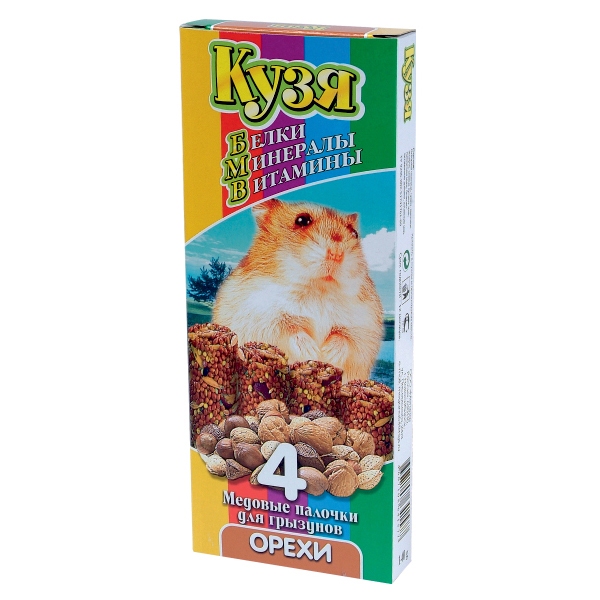КУЗЯ палочки для грызунов БМВ Орех(4 шт) 