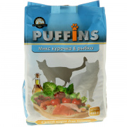 PUFFINS Сухой корм для кошек  Курочка и рыбка 400г купить в Новосибирске на сайте зоомагазина Два друга