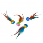 Мяч с перьями и погремушкой "Сибирская кошка" для кошек