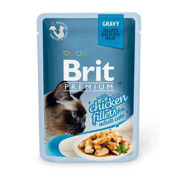 BRIT Premium влажный для кошек 85г Курица в соусе