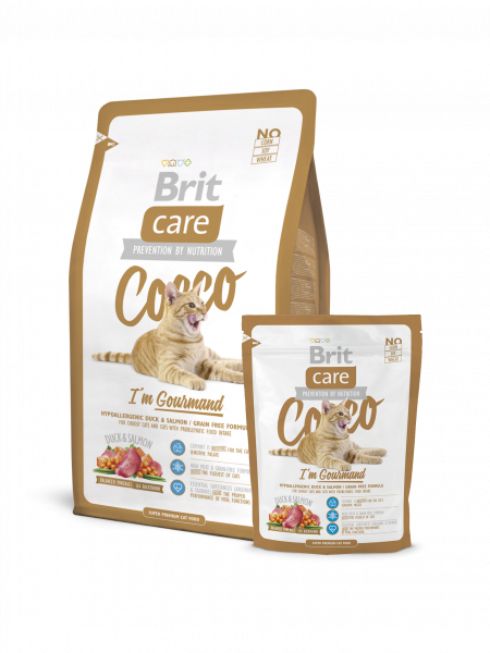 BRIT Care Cat Cocco Gourmand для привередливых кошек беззерновой 2 кг