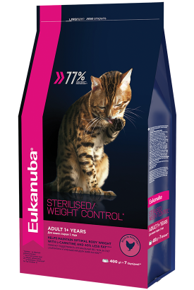 EUK Cat корм для взрослых кошек с избыточным весом и стерилизованных 1,5 кг