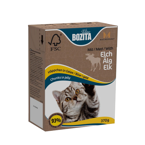 BOZITA Tetra Pac кусочки в желе с мясом лося для кошек 370 гр