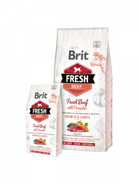 BRIT FRESH для щенков крупных пород Говядина/тыква 12 кг