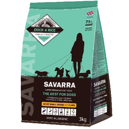 SAVARRA Adult Small Breed для собак мелких пород утка/рис 18кг 5649023