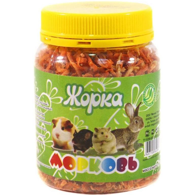 ЖОРКА лакомство для грызунов сушеная морковь ПЭТ-банка 140г