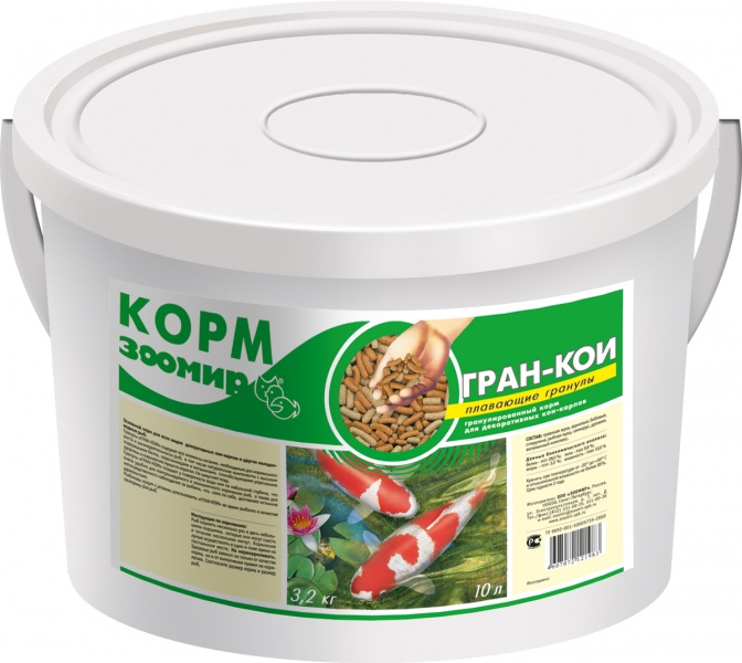 ЗООМИР ГРАН-КОИ 3,200кг Плавающие гранулы (ведро 10л)