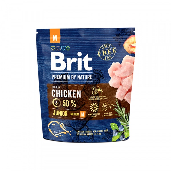 BRIT PREMIUM by Nature для молодых собак средних пород 1кг