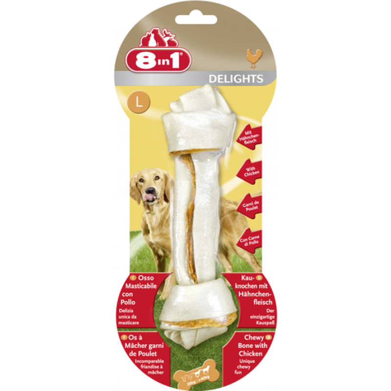 8 в 1 Beef Delights Bone Косточки Жевательные с говядиной L/21см 100г (108825)
