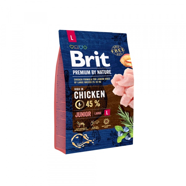 BRIT PREMIUM by Nature для молодых собак крупных пород 3кг