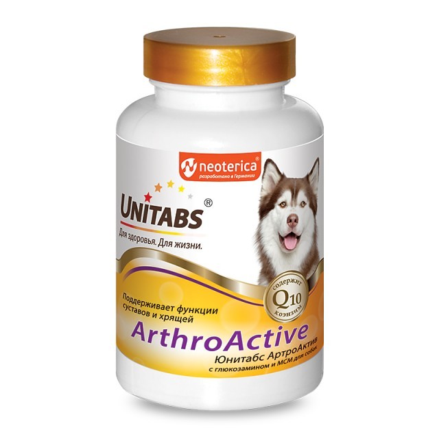 Unitabs ArthroActive для собак с Глюкозамином и МСМ 100 таб U201