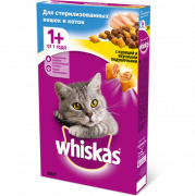 Whiskas для стерилизованных кошек и котов с курицей и вкусными подушечками 350г купить в Новосибирске на сайте зоомагазина Два друга