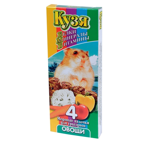 КУЗЯ палочки для грызунов БМВ Овощи(4 шт) 