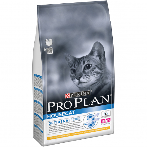 Сухой корм Pro Plan для кошек живущих в доме, с курицей, Пакет, 10 кг