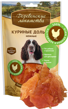 Деревенские лакомства для собак Куриные дольки нежные 90г