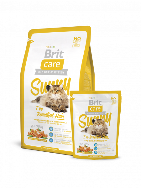 BRIT Care Cat Sunny Beautiful Hair для кошек Забота о шерсти  7 кг