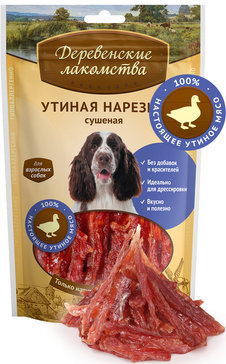 Деревенские лакомства для собак Утиная нарезка сушеная 90г