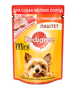PEDIGREE® Паштет для взрослых собак мелких пород с говядиной 85г
