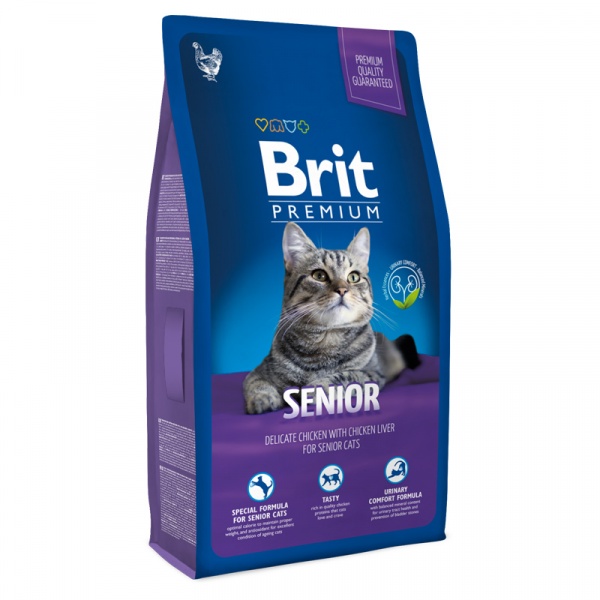 BRIT Premium Cat Senior для пожилых кошек Курица/Печень 300г