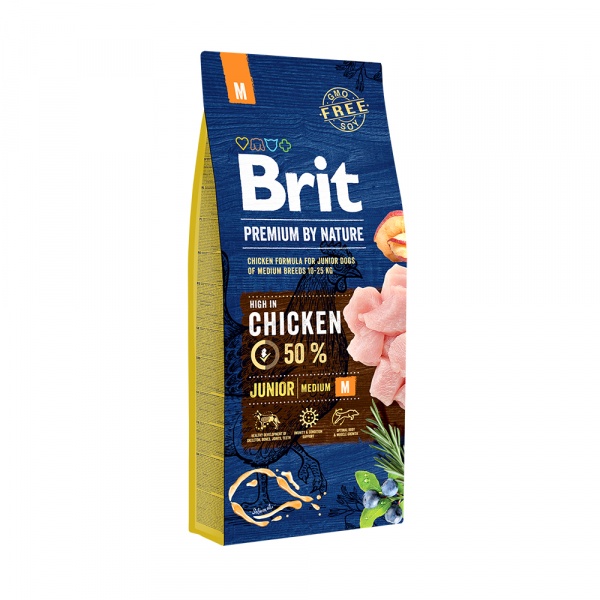 BRIT PREMIUM by Nature для молодых собак средних пород 15кг