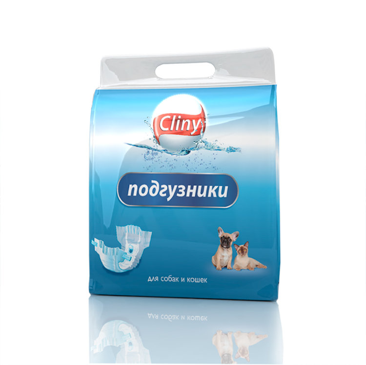 CLINY Подгузники для собак и кошек 3-6кг, размер S (10шт) купить в Новосибирске на сайте зоомагазина Два друга