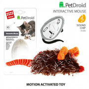 Мышка со звуковым чипом текстиль/пластик 9 см для кошек