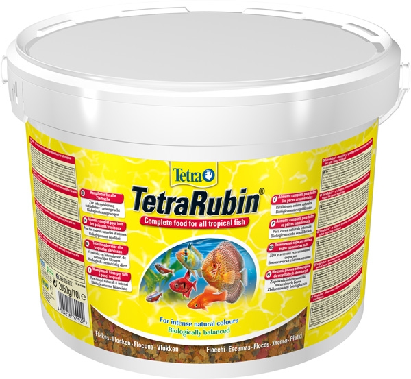 Tetra Rubin корм в хлопьях для улучшения окраса всех видов рыб 10 л (ведро) купить в Новосибирске
