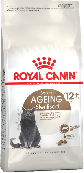 Royal Canin AGEING STERILISED 12+ Для стерилизованных кошек старше 12 лет, 4кг