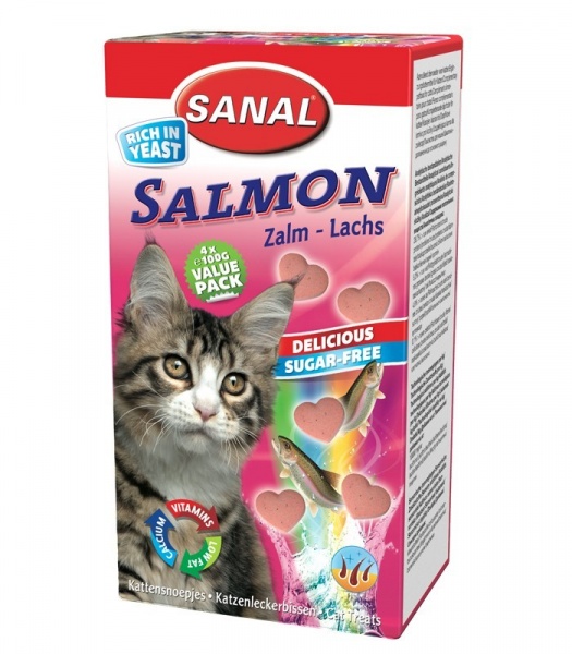 SANAL Salmon 400 g витаминное лакомство для кошек с лососем