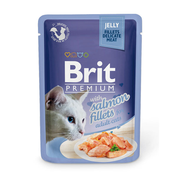 BRIT Premium влажный для кошек 85г Лосось в желе