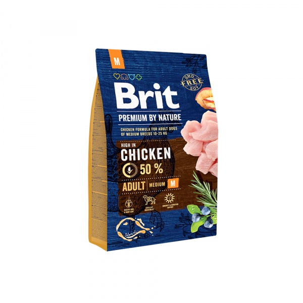BRIT PREMIUM by Nature для собак средних пород 3кг