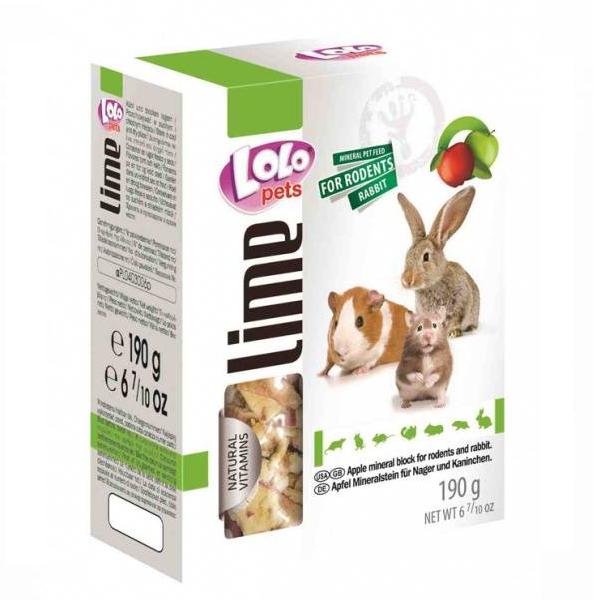 LoLo Pets минеральный камень для грызунов и кроликов яблоко  XL 190гр