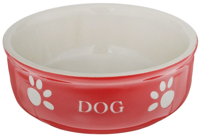Миска керамическая NOBBY 12см красная с рисунком DOG