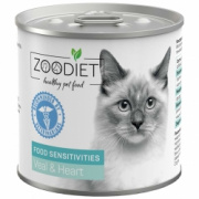 Zoodiet консервы 240г для кошек С телятиной и сердцем (чувств. пищеварение) для кошек и котят купить в Новосибирске на сайте зоомагазина Два друга