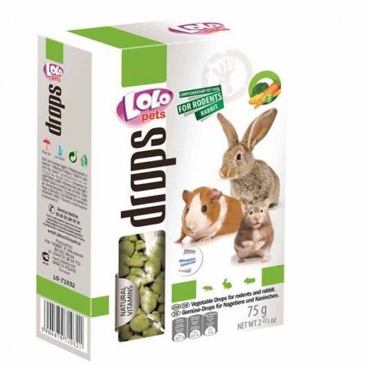 LoLo Pets дропсы для грызунов и кроликов 75г овощные
