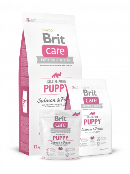BRIT Care для щенков всех пород 1кг лосось/картофель